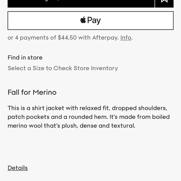 BNWT Aritzia Wilfred Free Cropped Autumn Shirt Jacket, Size XXS - Picture 3 of 5